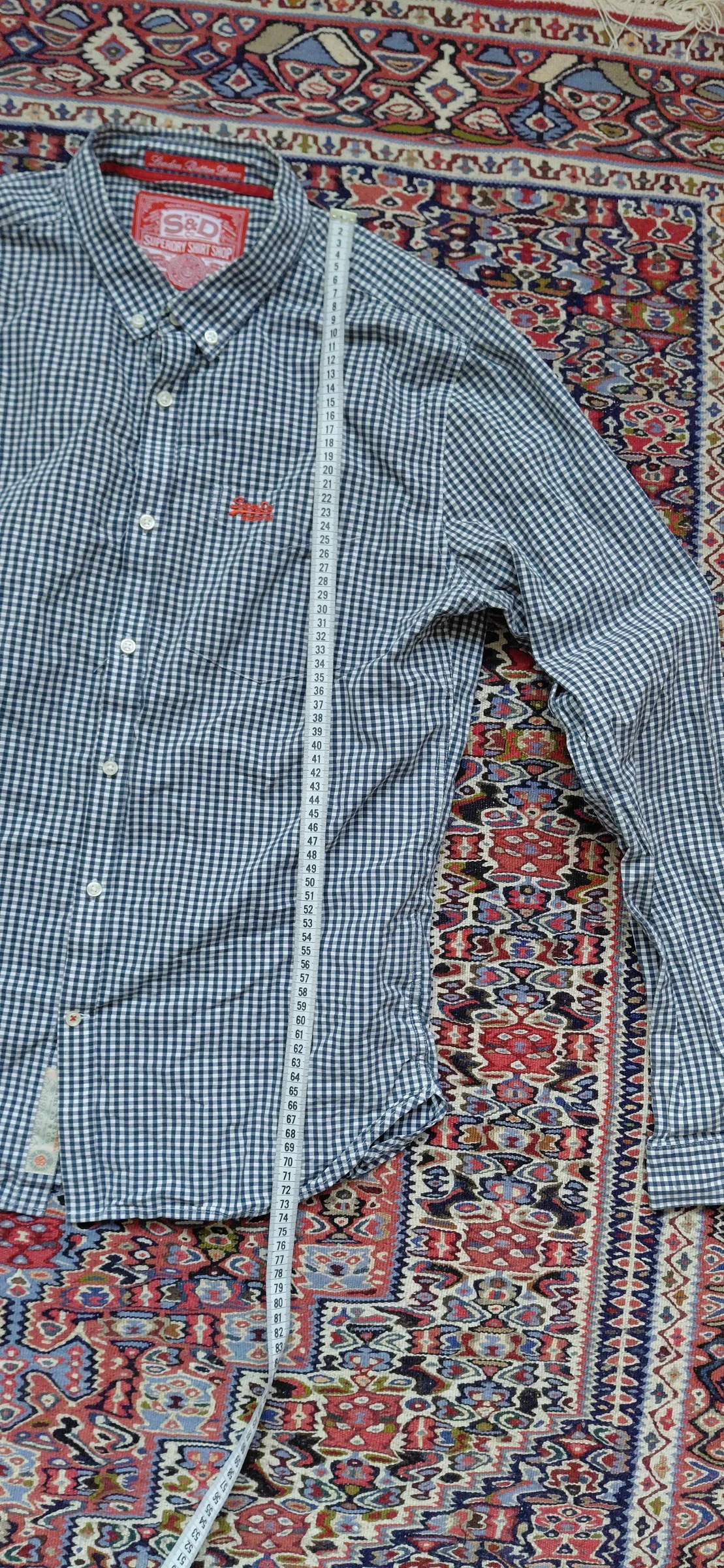 Superdry Chemise Homme XXL Vichy Bleu Blanc Button Down Casual Preppy – photo 6